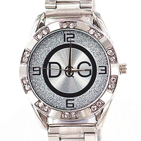 2022 Fashion Luxury Watch DQG Crystal Damski Zegarek kwarcowy złoty srebrny ze stali nierdzewnej sukienka damska Zegarek Damski 6